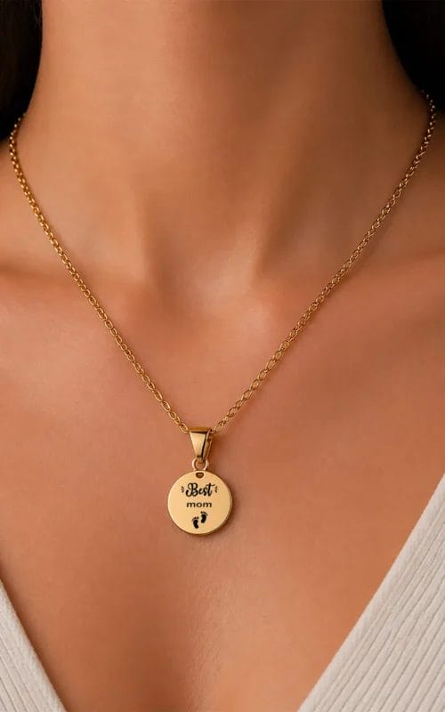 best-mom-xriso Κολιέ best mom από ατσάλι