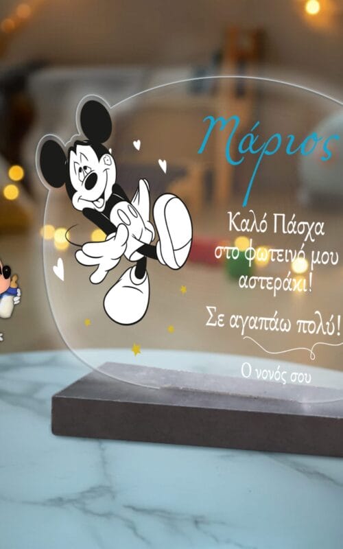 mickey_plexiglass Λαμπάδα mickey με plexiglass