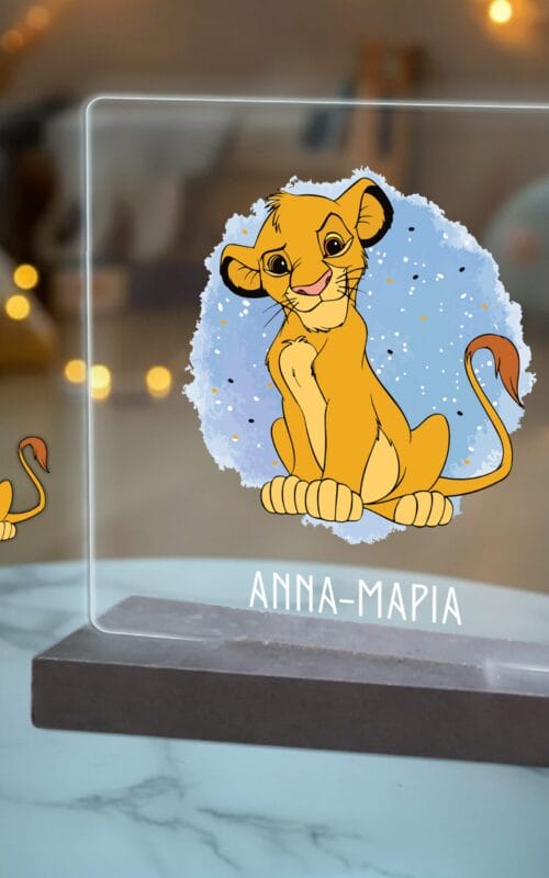 simba plexiglass Λαμπάδα Simba με plexiglass