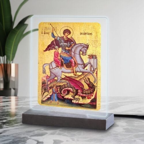 Φωτιστικό plexiglass Άγιος Γεώργιος