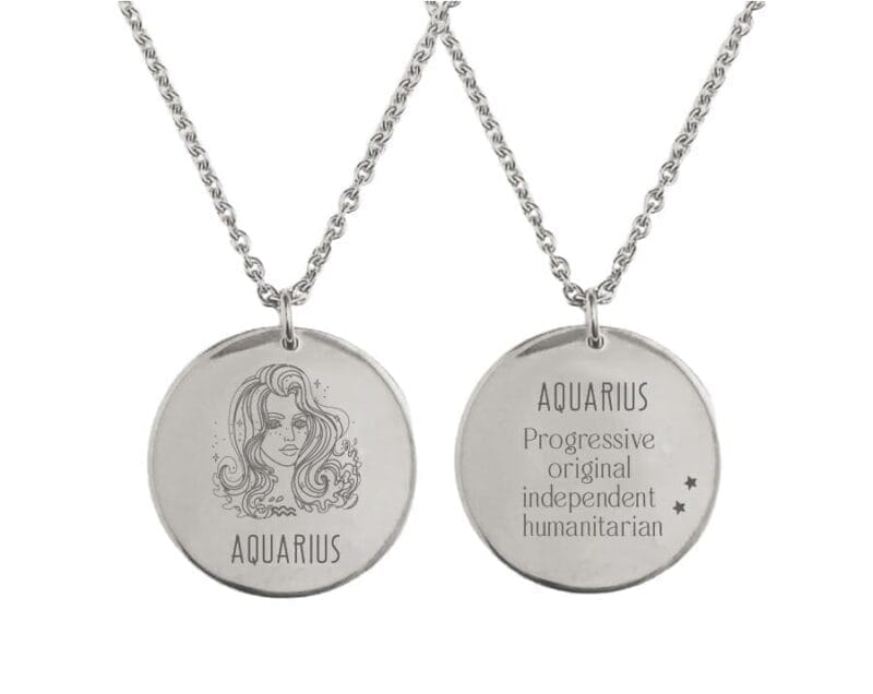 Κολιέ Aquarius 2 όψεων από ατσάλι